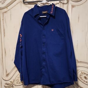 Ariat Men's Deep Blue Button Down Shirt